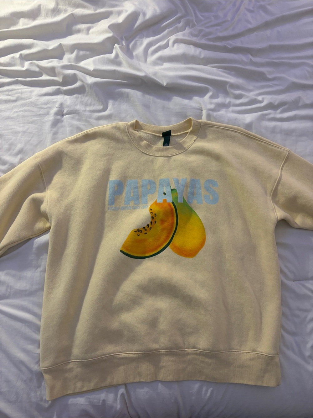 wild fable Cream Crewneck with Yellow Papaya Graphic
